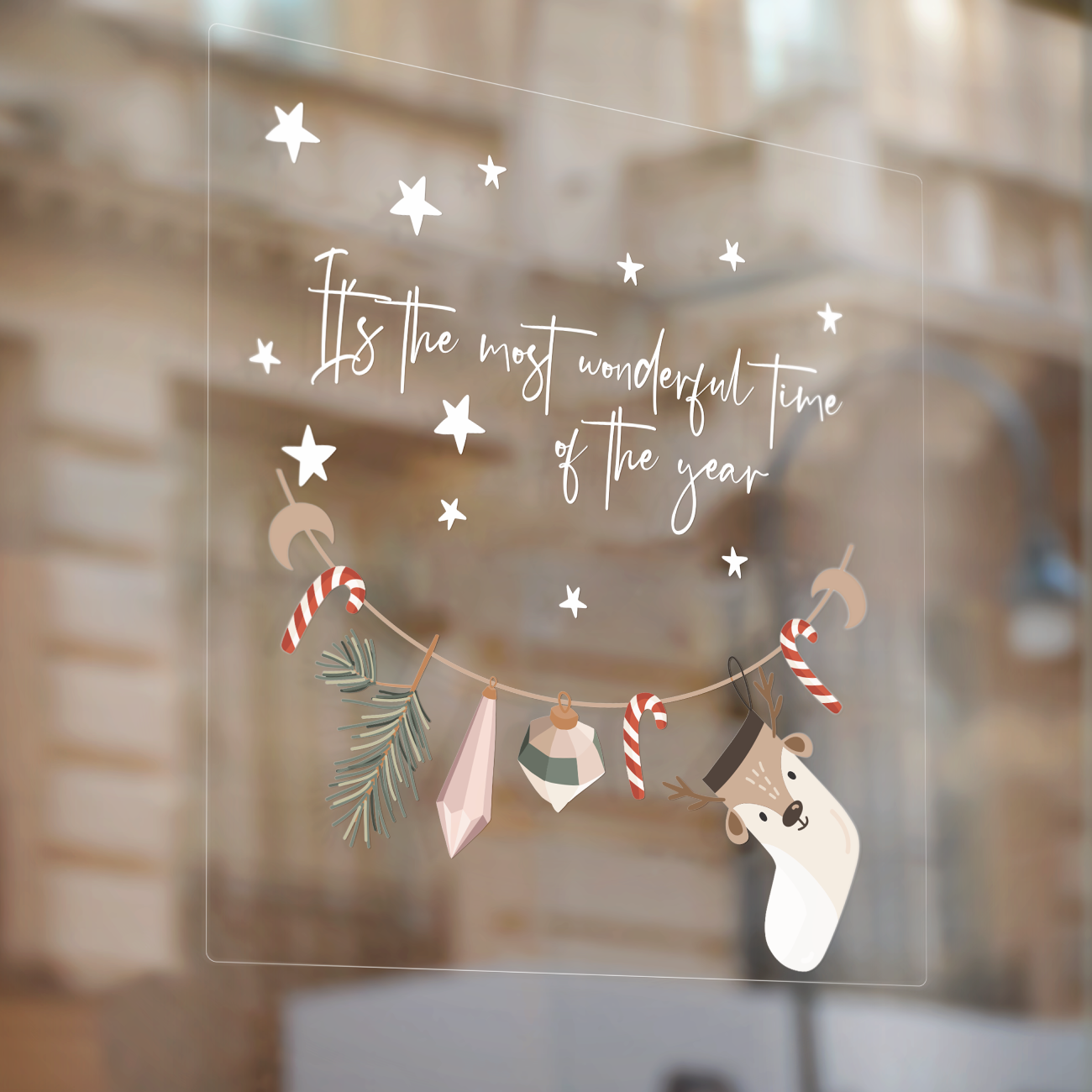 Raamsticker Kerstslinger (herbruikbaar)