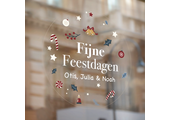 Raamsticker Kerst Fijne Feestdagen (herbruikbaar)