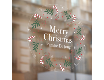 Raamsticker Candy Cane (herbruikbaar)