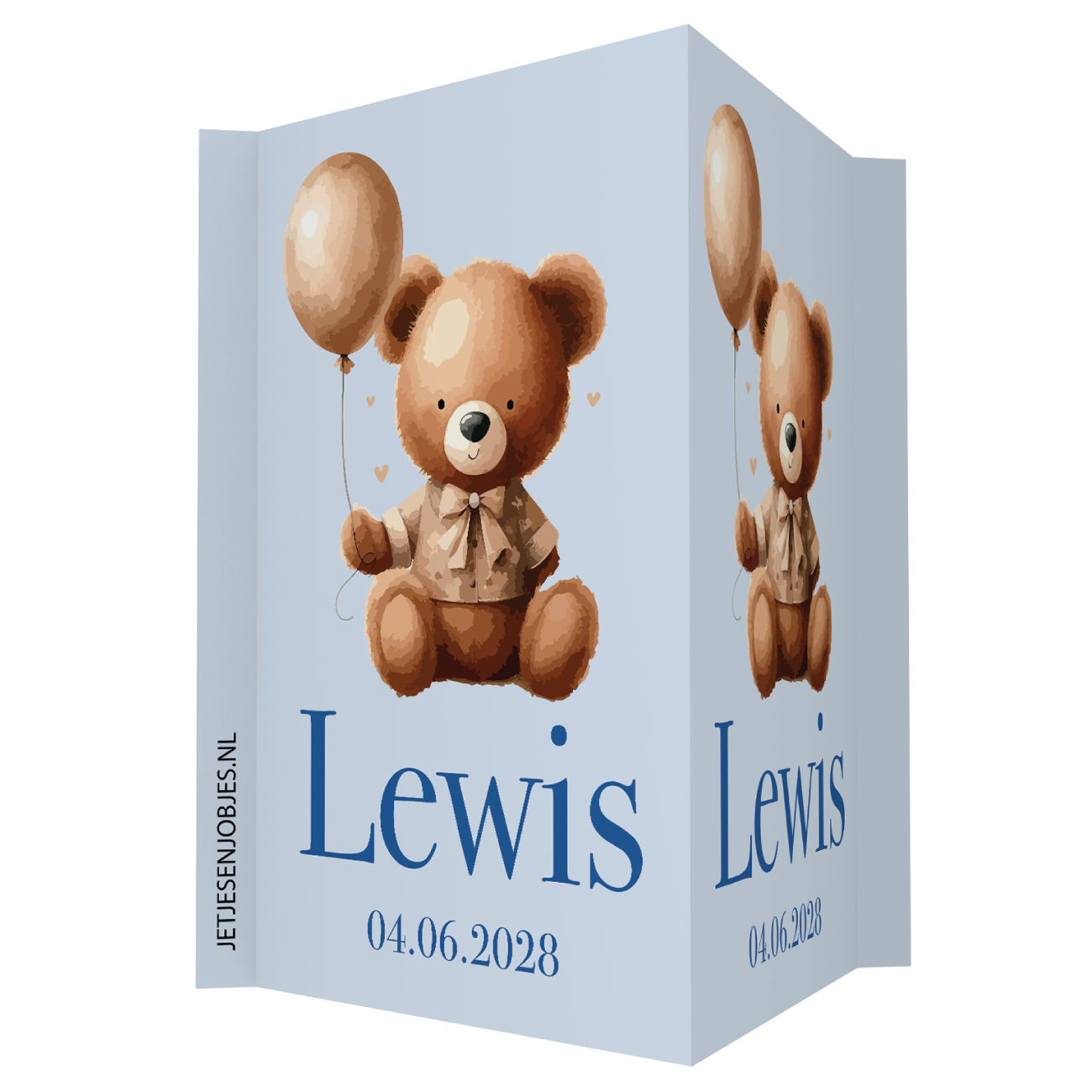 Geboortebord XL met beer blauw