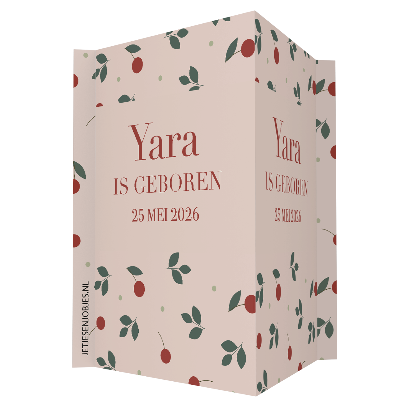 Geboortebord XL cherry