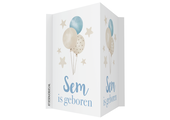 Geboortebord ballonnen blauw