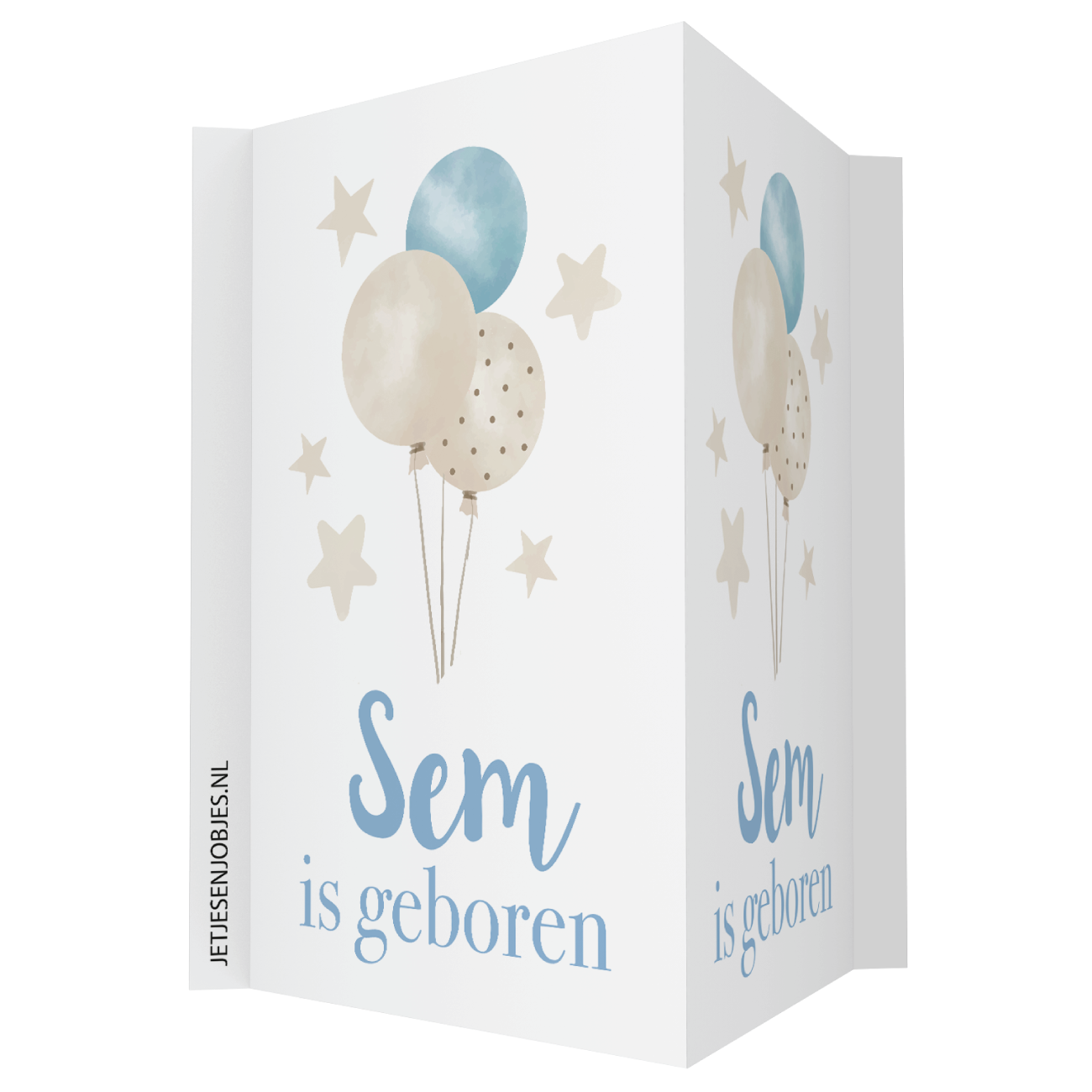 Geboortebord ballonnen blauw