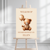 Welkomstbord Babyshower Beer – gepersonaliseerd met naam – babyshower decoratie