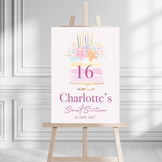 Sweet 16 Welkomstbord Taart