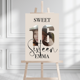 Welkomstbord Sweet 16 cijfers met foto