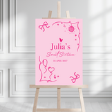 Sweet 16 Welkomstbord  Strikken Roze