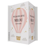 Geboortebord XL luchtballon roze