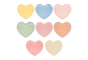 Gebaksborden pastel hearts (8st) Meri Meri