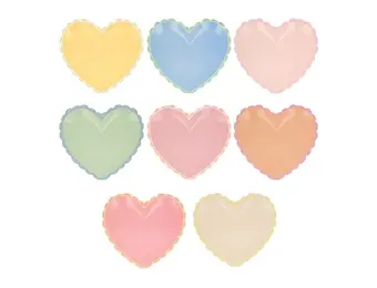 Gebaksborden pastel hearts (8st) Meri Meri