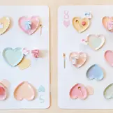 Borden pastel hearts (8st) Meri Meri