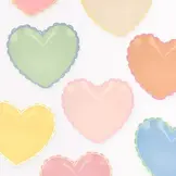 Borden pastel hearts (8st) Meri Meri