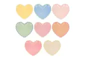 Borden pastel hearts (8st) Meri Meri