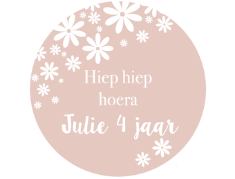 Etiket rond Daisy Blush (5st)