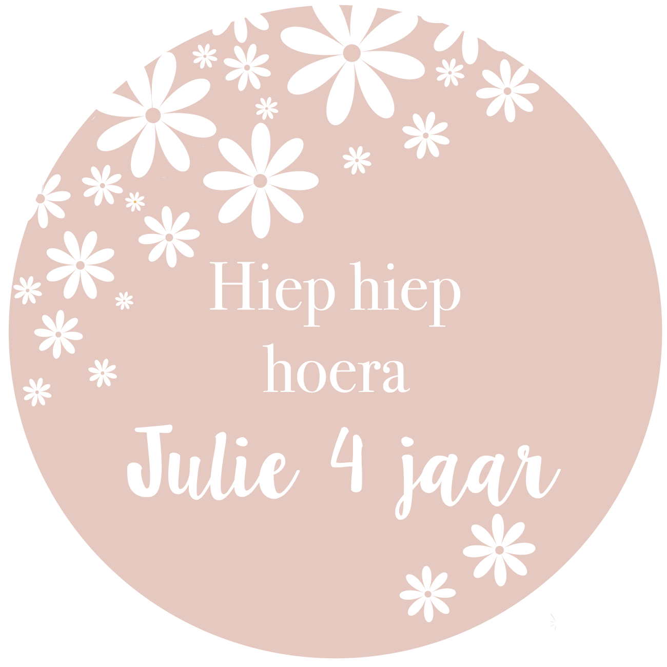 Etiket rond Daisy Blush (5st)