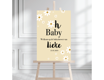 Welkomstbord babyshower Oh Baby Daisy