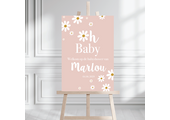 Welkomstbord babyshower Oh Baby Daisy Blush