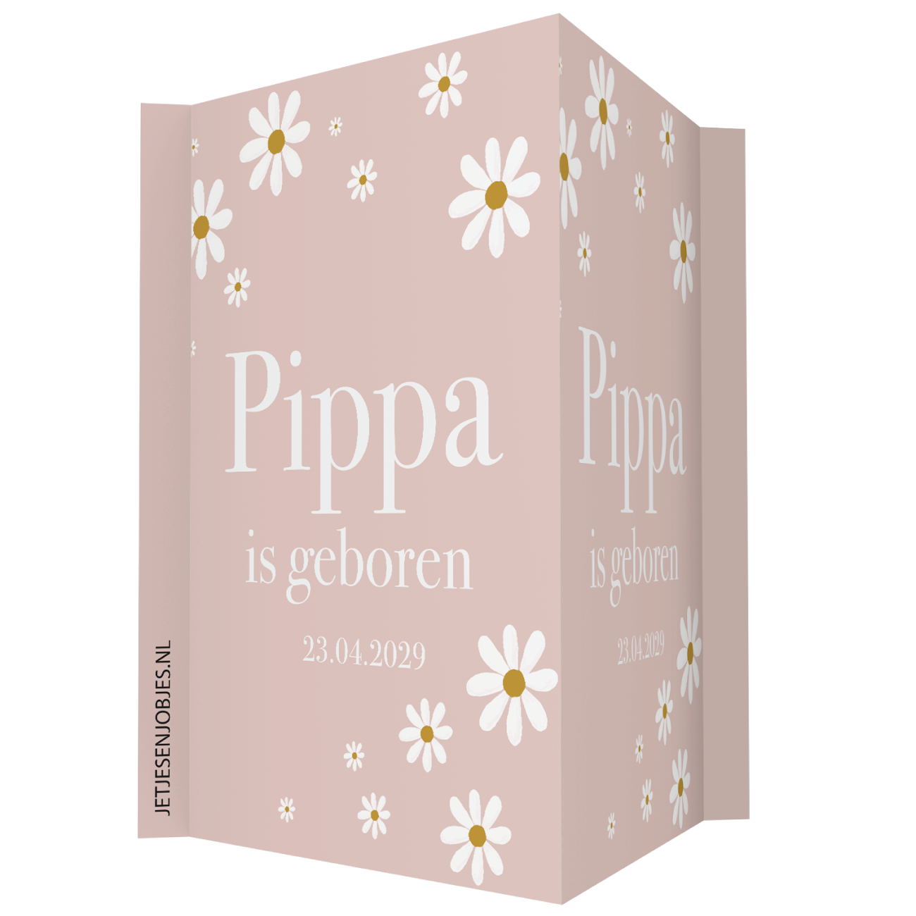 Geboortebord XL Daisy Blush