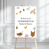 Welkomstbord Gender Reveal Beige