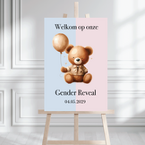 Welkomstbord Gender Reveal met Beer