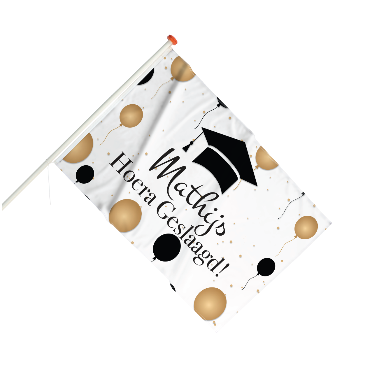 Vlag Geslaagd met ballonnen