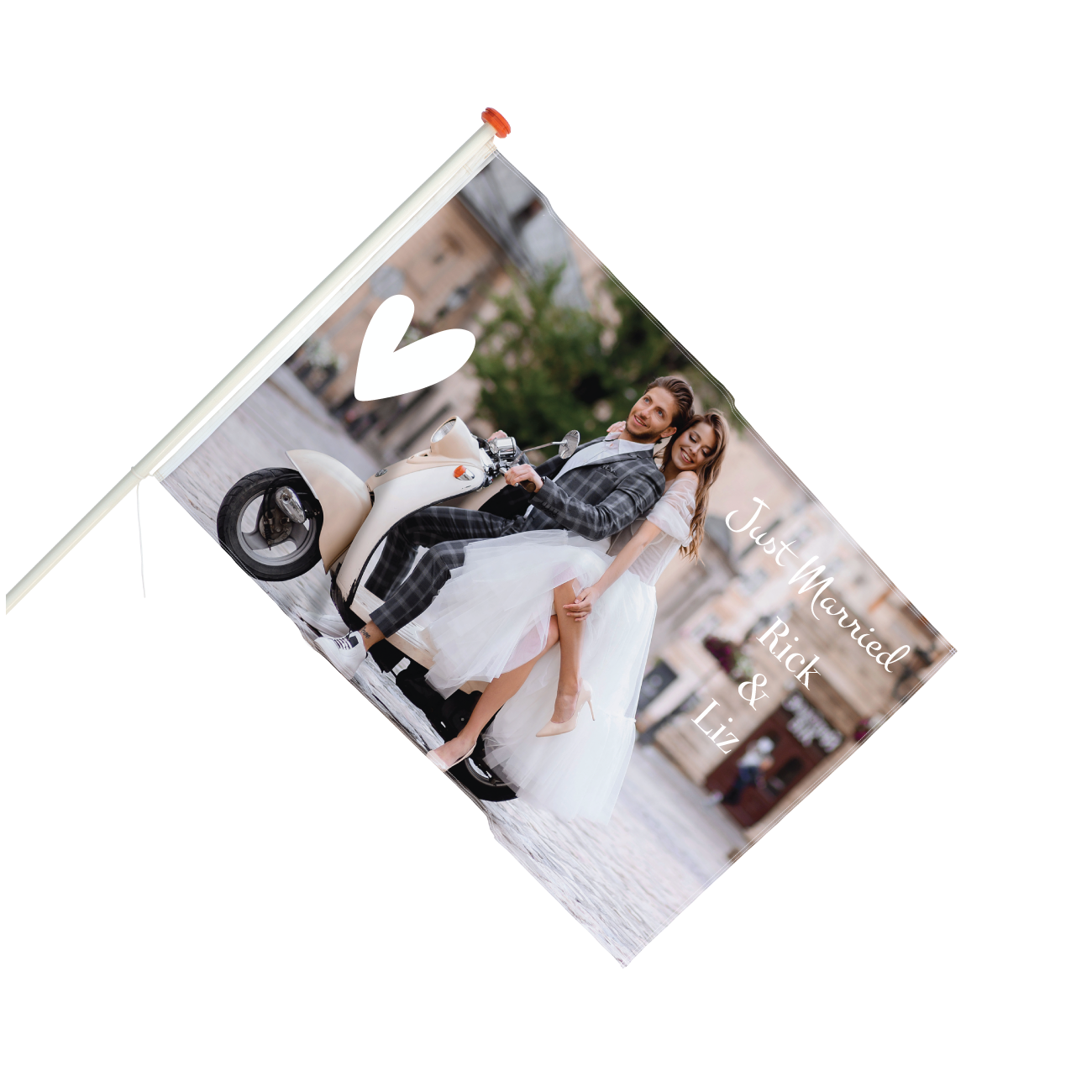 Vlag Just Married met foto