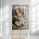 Welkomstbord kraamfeest met foto