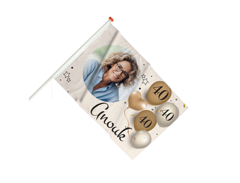 Vlag Verjaardag 40 jaar met ballonnen