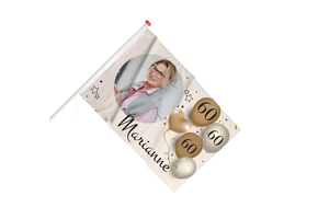 Vlag Verjaardag 60 jaar met ballonnen