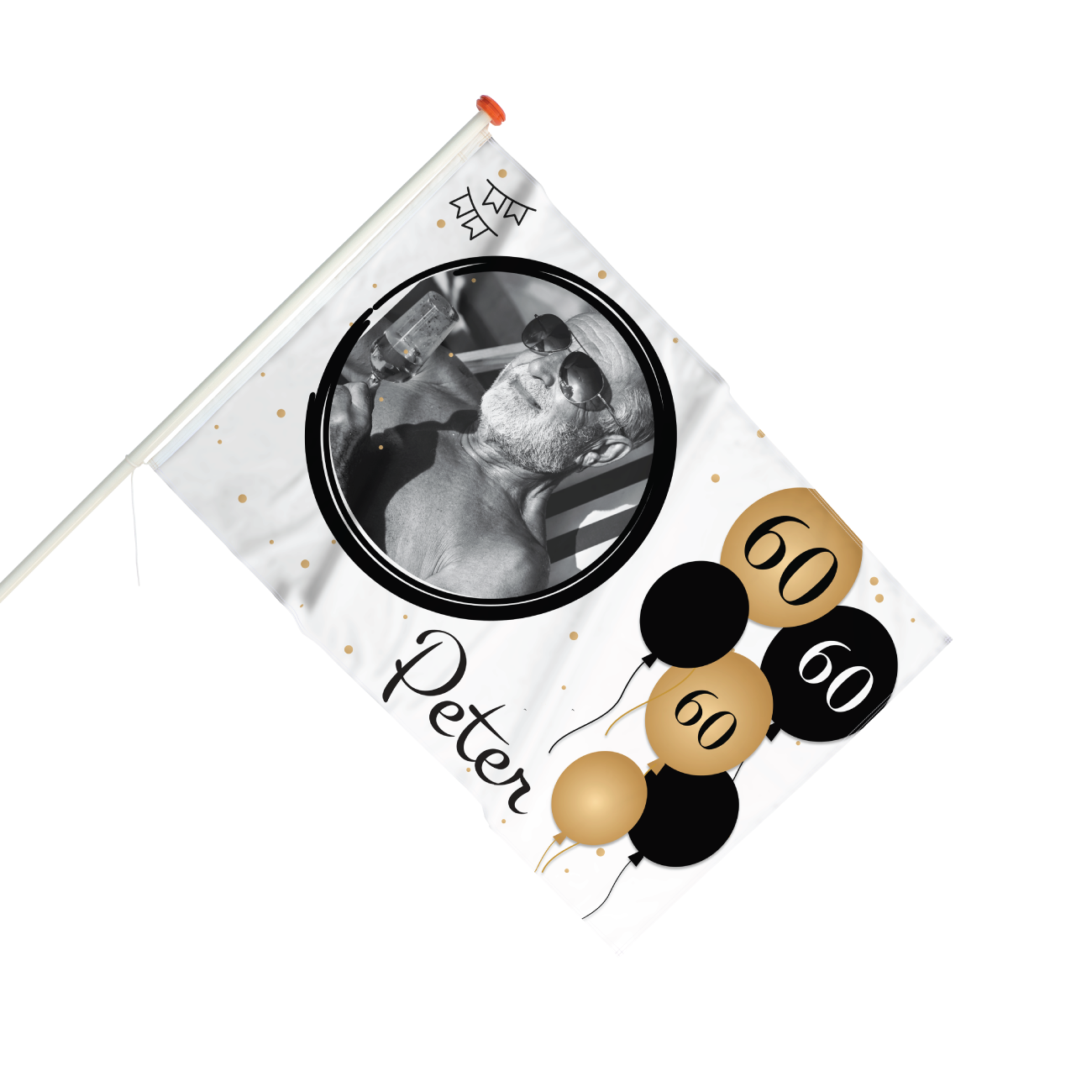 Vlag Verjaardag 60 jaar met foto