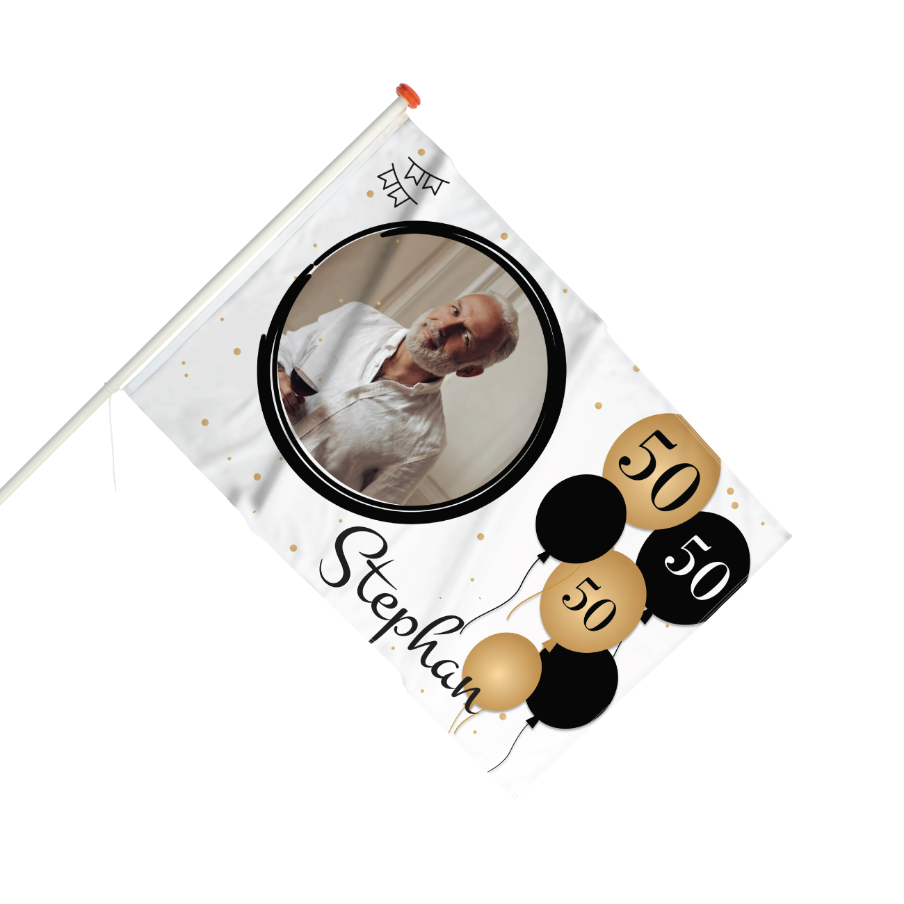 Vlag Verjaardag 50 jaar met foto