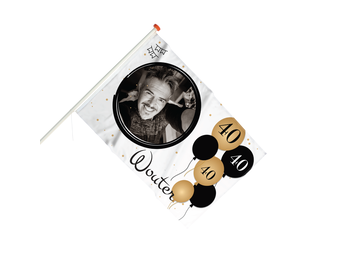 Vlag Verjaardag 40 jaar met foto