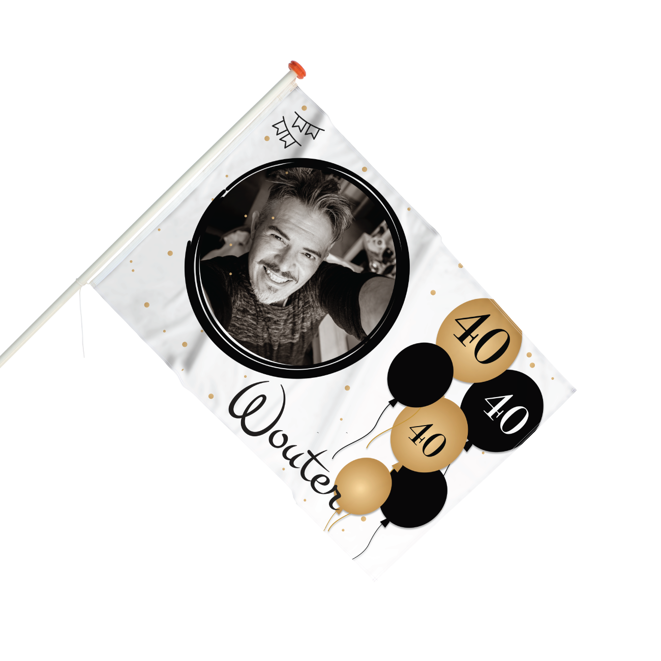 Vlag Verjaardag 40 jaar met foto