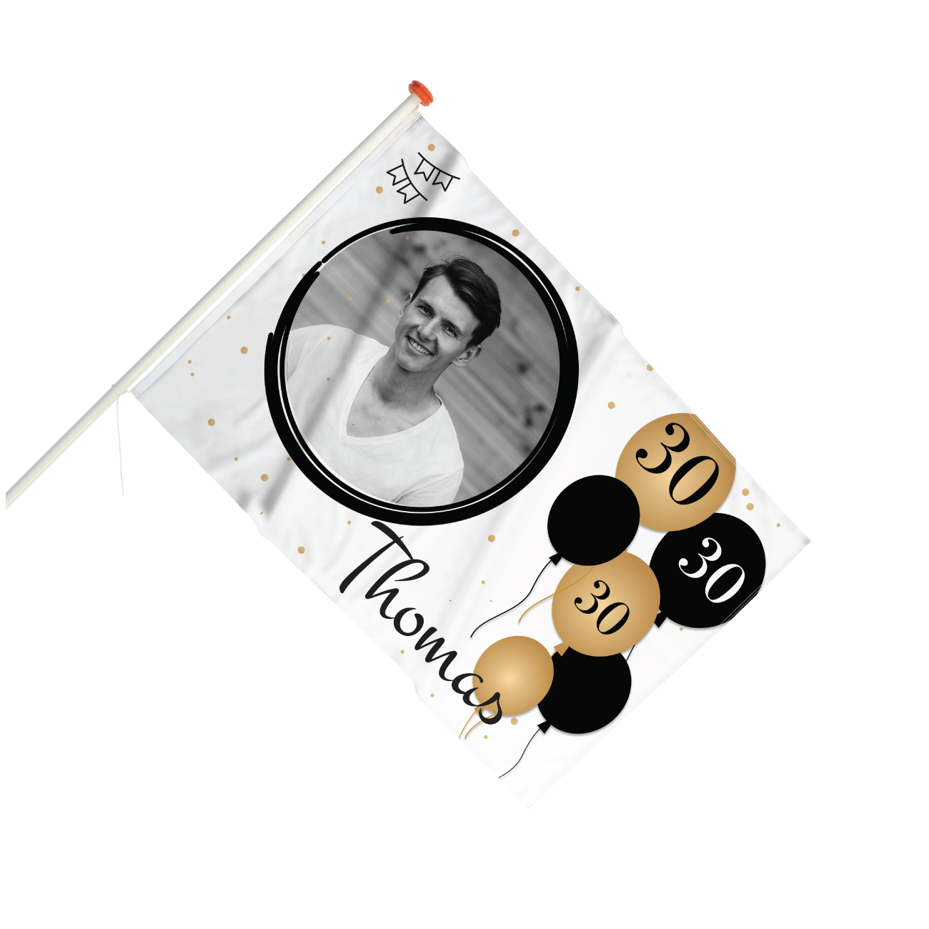 Vlag Verjaardag 30 jaar met foto