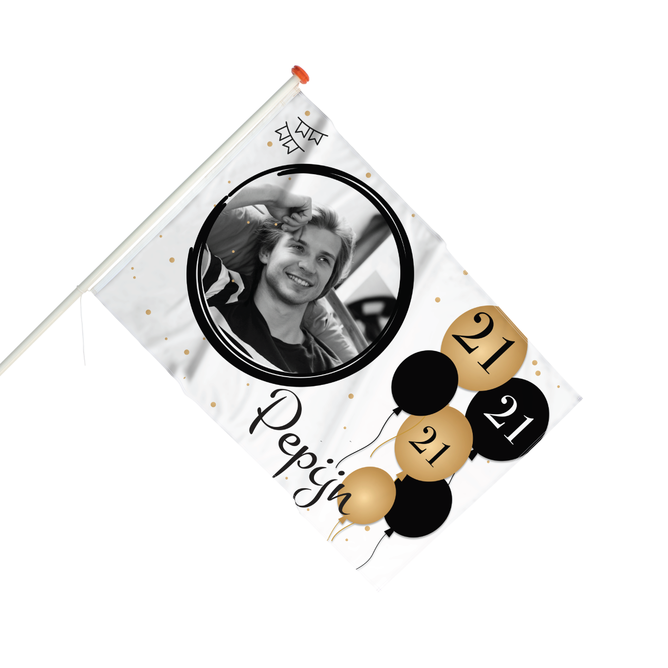 Vlag Verjaardag 21 jaar met foto