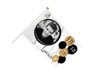 Vlag Verjaardag 18 jaar met foto