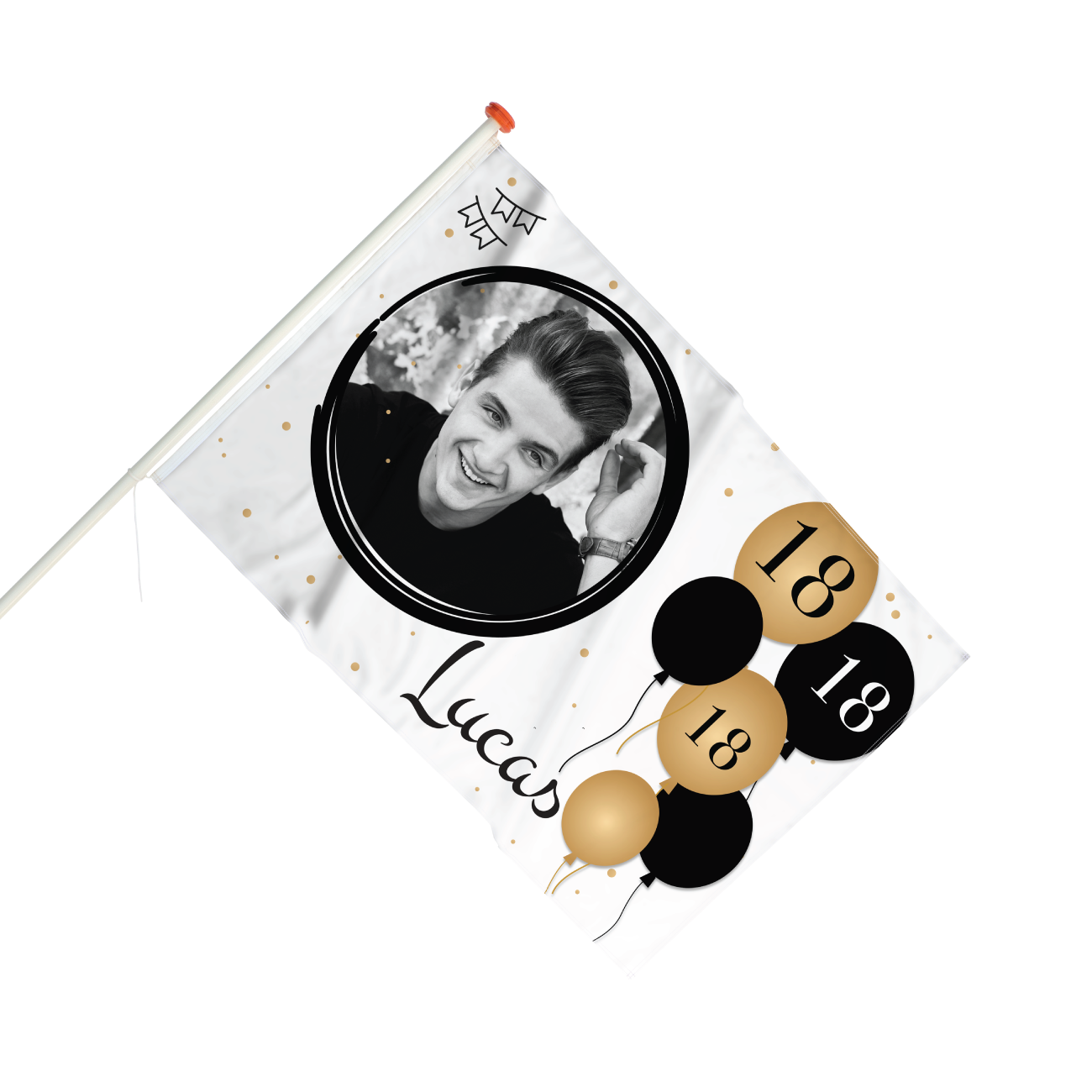 Vlag Verjaardag 18 jaar met foto