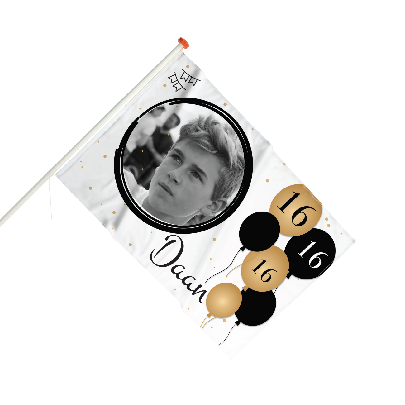 Vlag Verjaardag 16 jaar met foto