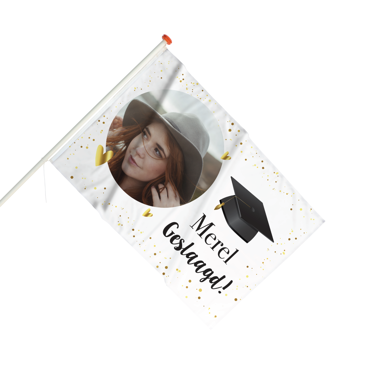 Vlag Geslaagd met foto