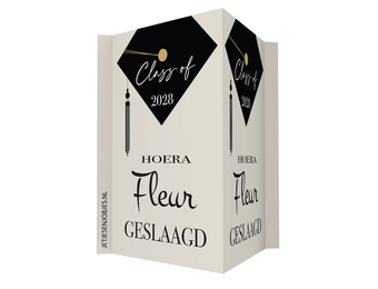 Raambord Geslaagd XL Afstudeerhoedje met naam