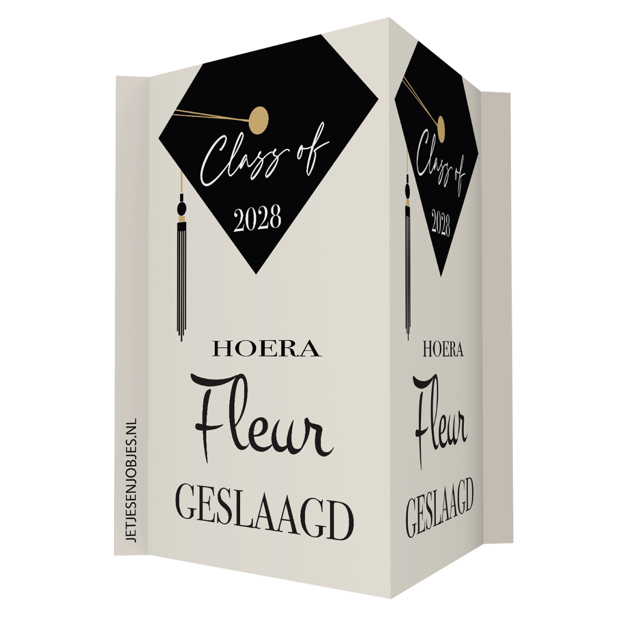 Raambord Geslaagd XL Afstudeerhoedje met naam