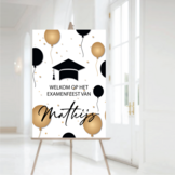 Welkomstbord Geslaagd met ballonnen