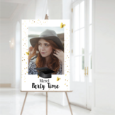 Welkomstbord Geslaagd dots met foto