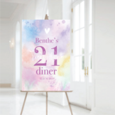 21 Diner Welkomstbord Pastel