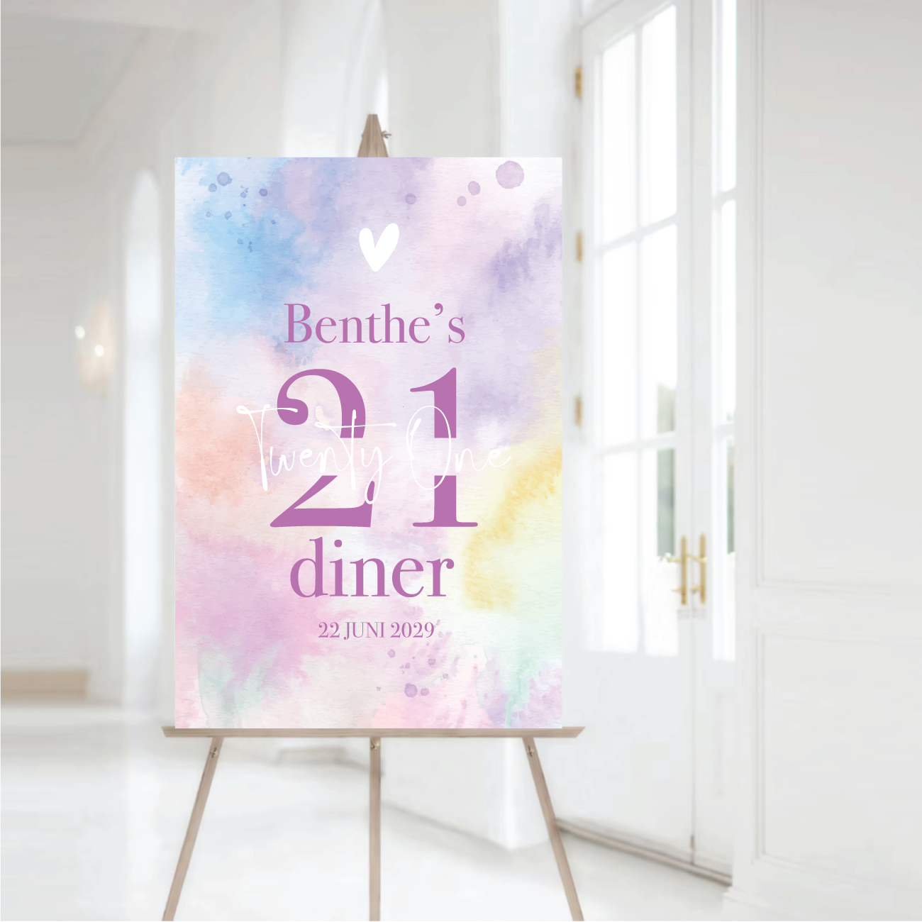 21 Diner Welkomstbord Pastel