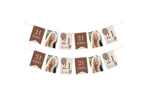 Verjaardag Slinger crème gepersonaliseerd (18st) - Hello leeftijd