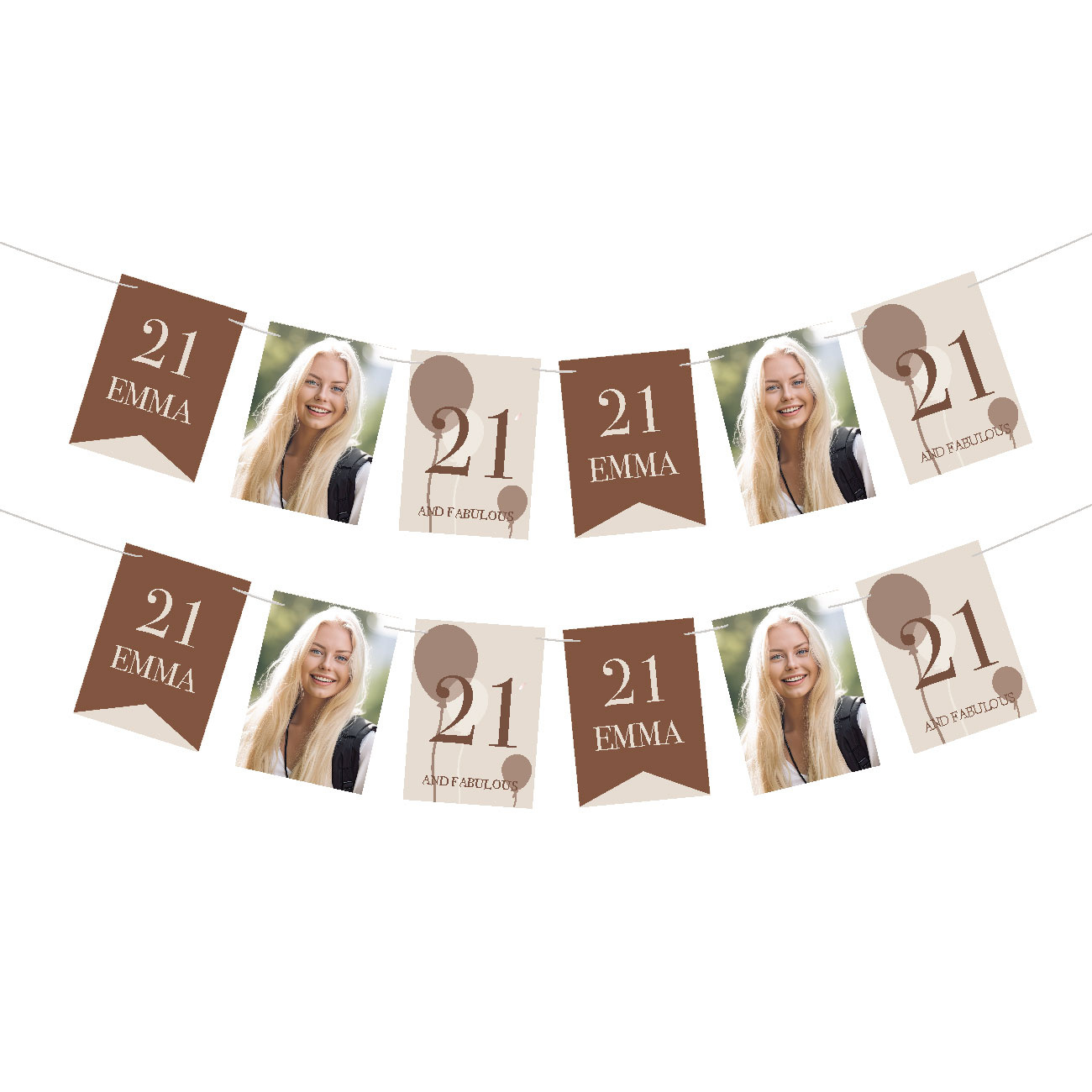 Verjaardag Slinger crème gepersonaliseerd (18st) - Hello leeftijd