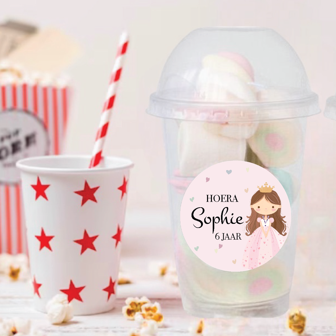 Schooltraktatie bekers groot Prinsessen (5st)