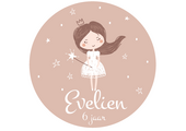 Traktatie sticker rond Prinses (5st)