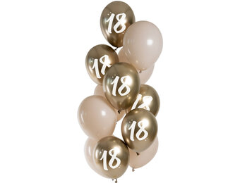 Ballonnenmix 18 jaar Champagne Chic (12st)
